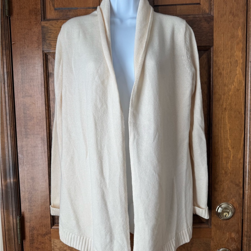 Banana Republic Cream Open Front Cashmere Sweater Medium